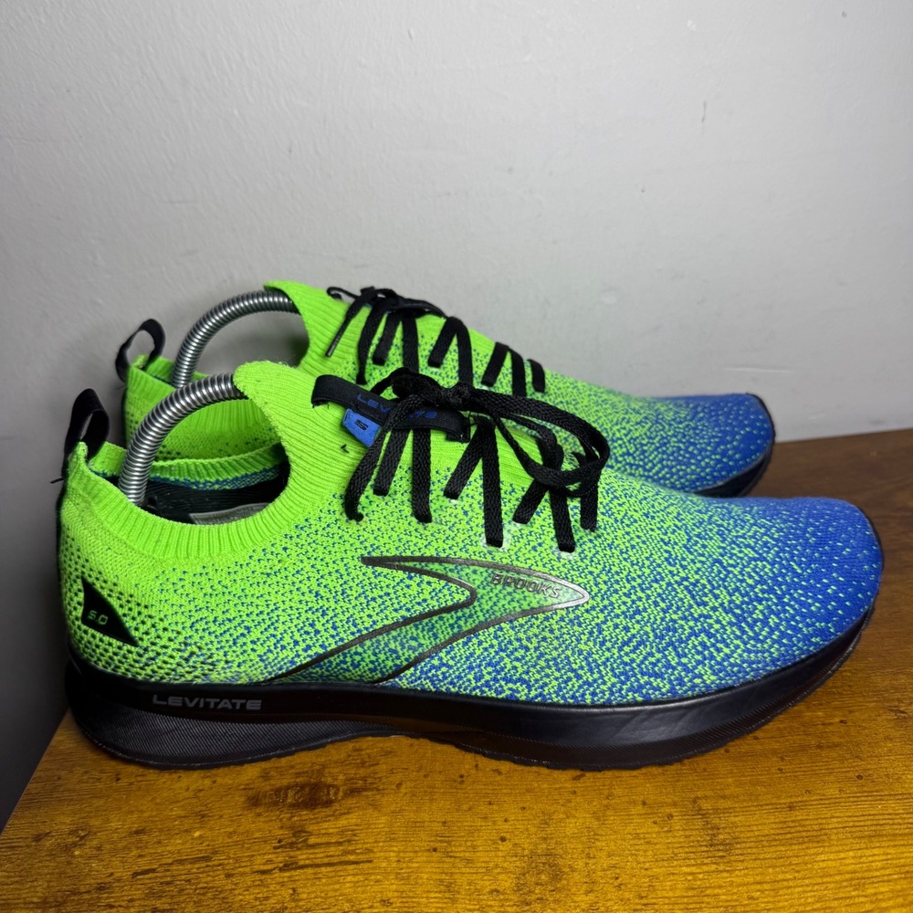 Brooks Levitate StealthFit 5 Running Shoes Mens Size 10.5 Green Blue 1103721D343
